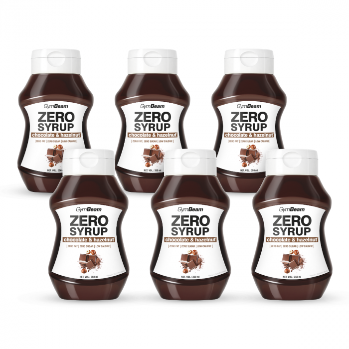 ZERO SIROP ciocolată și alune - GymBeam 6x350ml