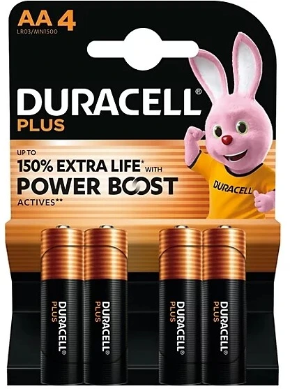 Baterii Duracell alcaline PLUS NEW AA / LR6 / MN1500 – blister 4 buc
