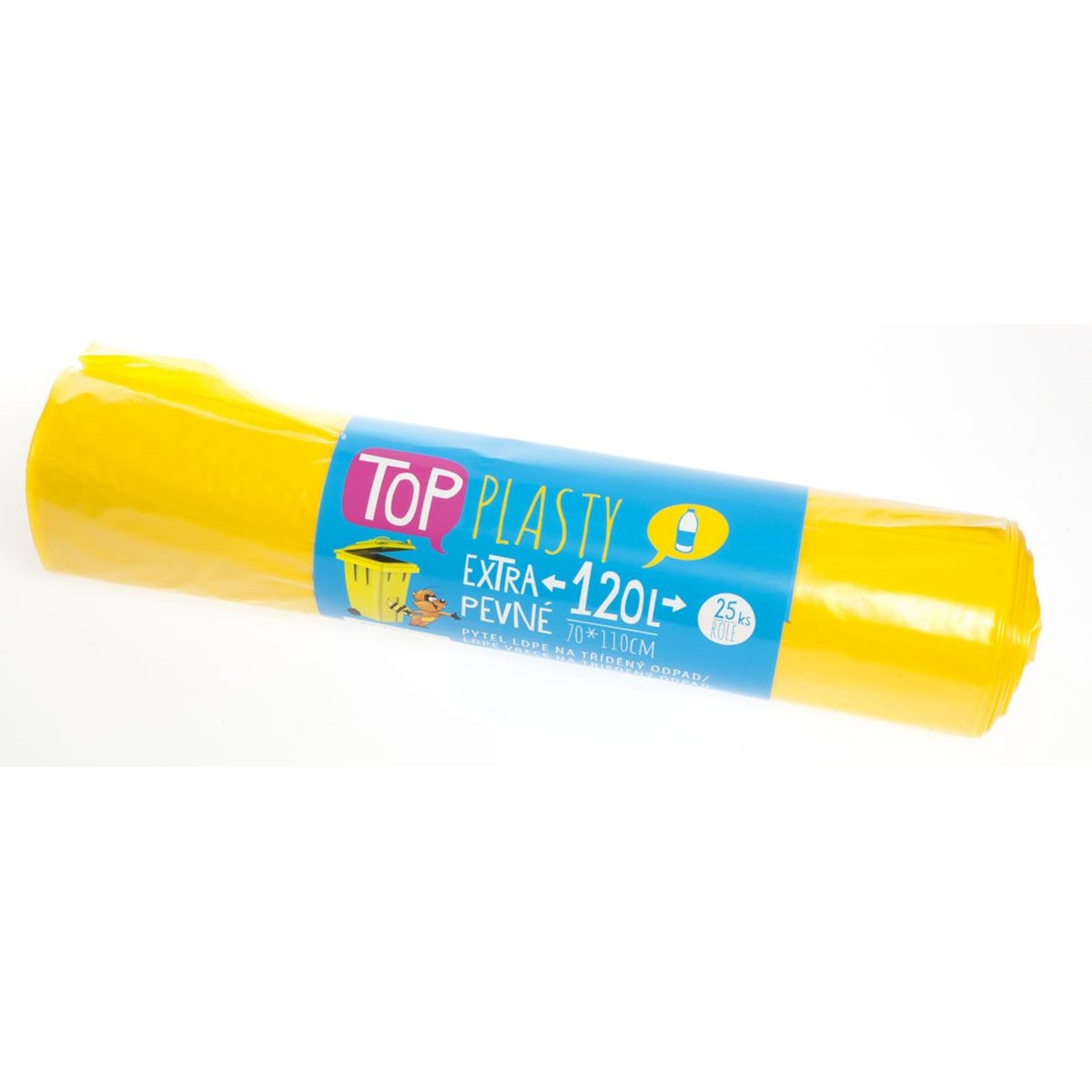 Saci OBRA pentru deșeuri sortate, plastic extra rezistent, 120L, galbeni, 25 buc.