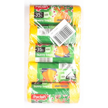 Saci de gunoi standard Paclan 35 l 5 x 20 buc