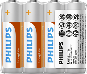 Baterii Philips Longlife AA R6L4F/10 1,5 V 4 buc.
