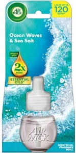 Air Wick Uleiuri esențiale Ocean Waves & Sea Salt - Ocean și sare de mare, rezervă odorizantă electrică 19 ml