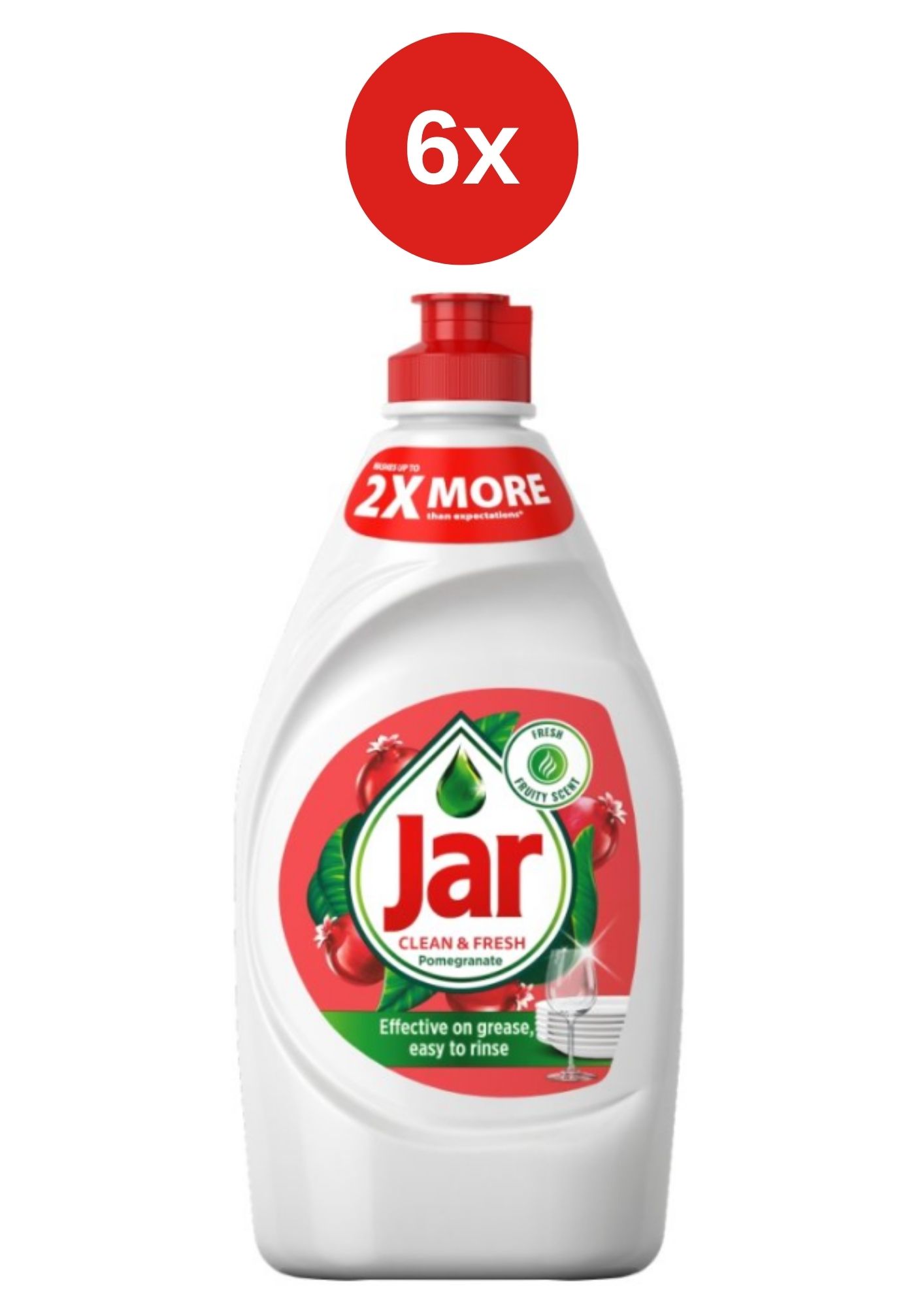 Detergent lichid de vase cu rodie la borcan 6x450ml