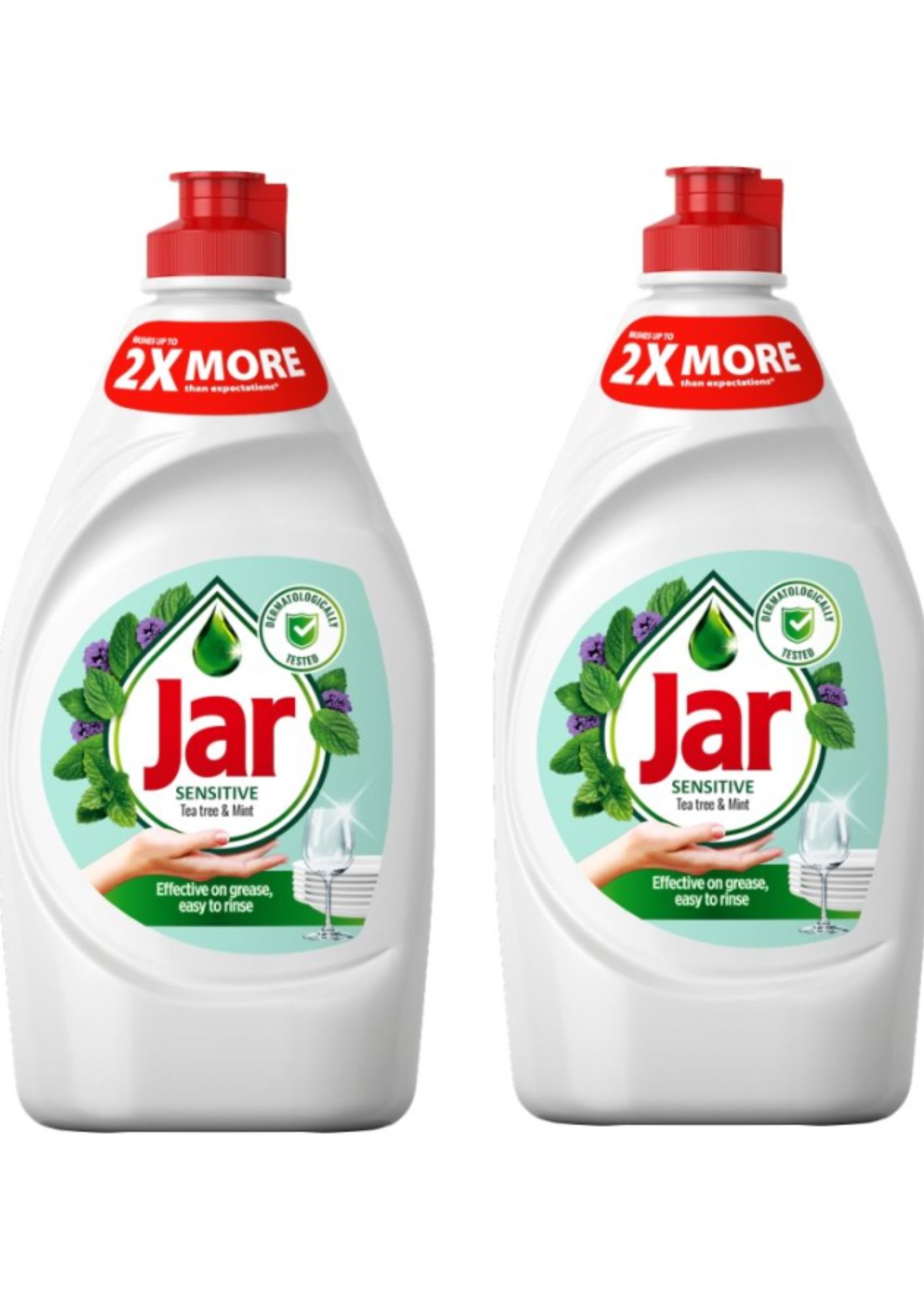 Detergent de vase la borcan cu aroma de arbore de ceai și mentă pentru peri sensibili, 2 x 450 ml
