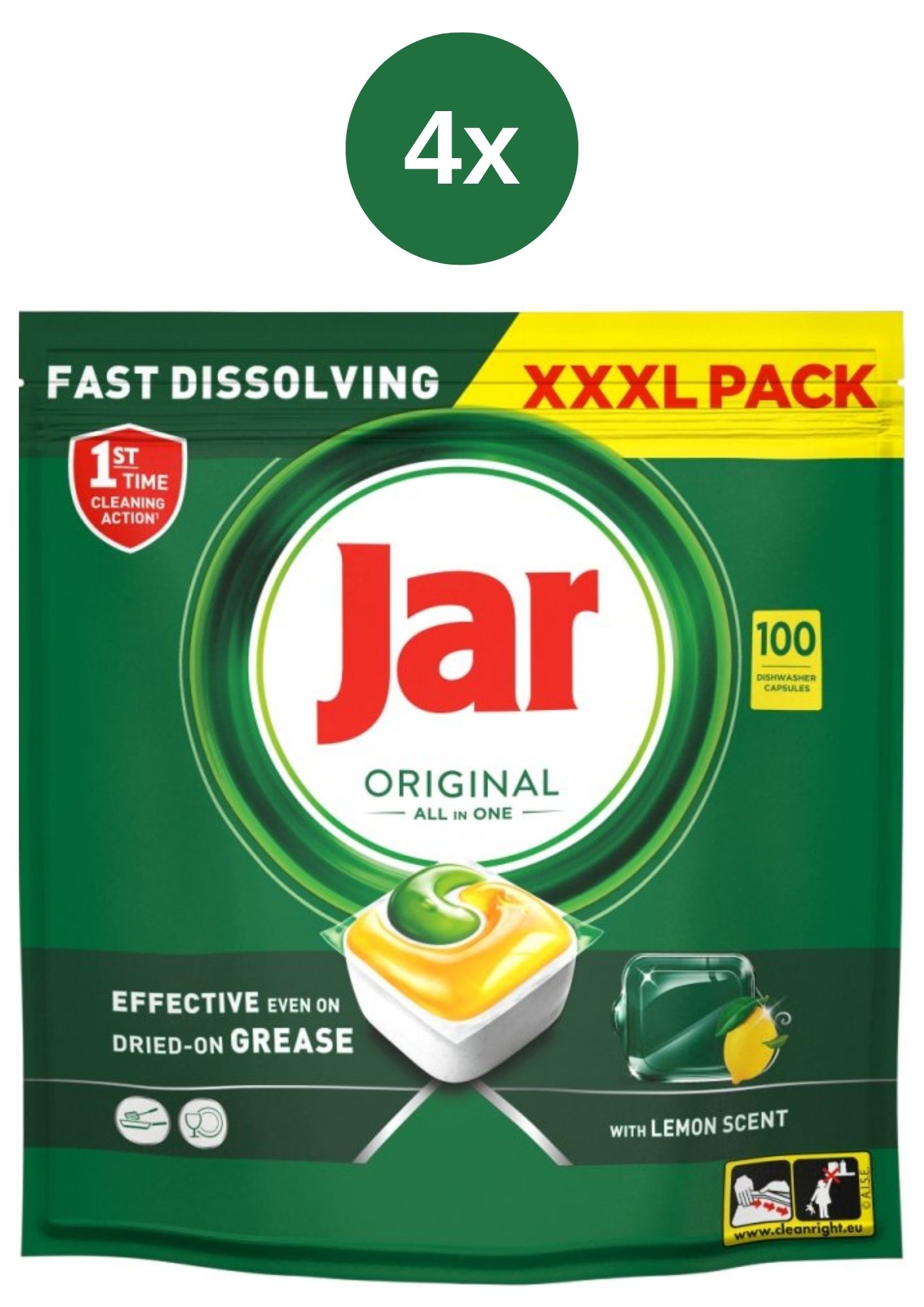 Tablă pentru borcan 4x (100 buc/pachet) Galben