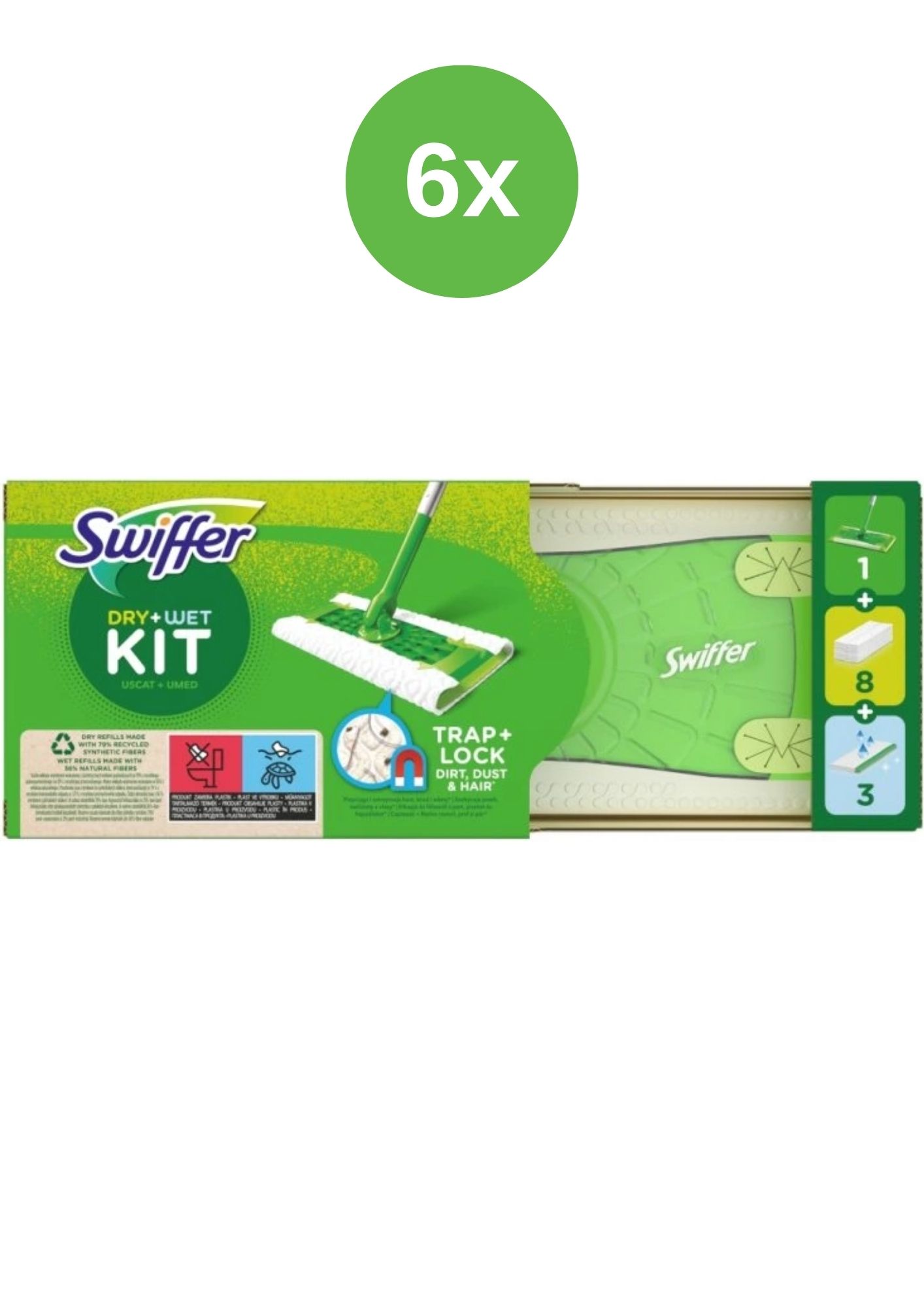 Set Swiffer de 6 (8 șervețele umede, 3 șervețele umede)