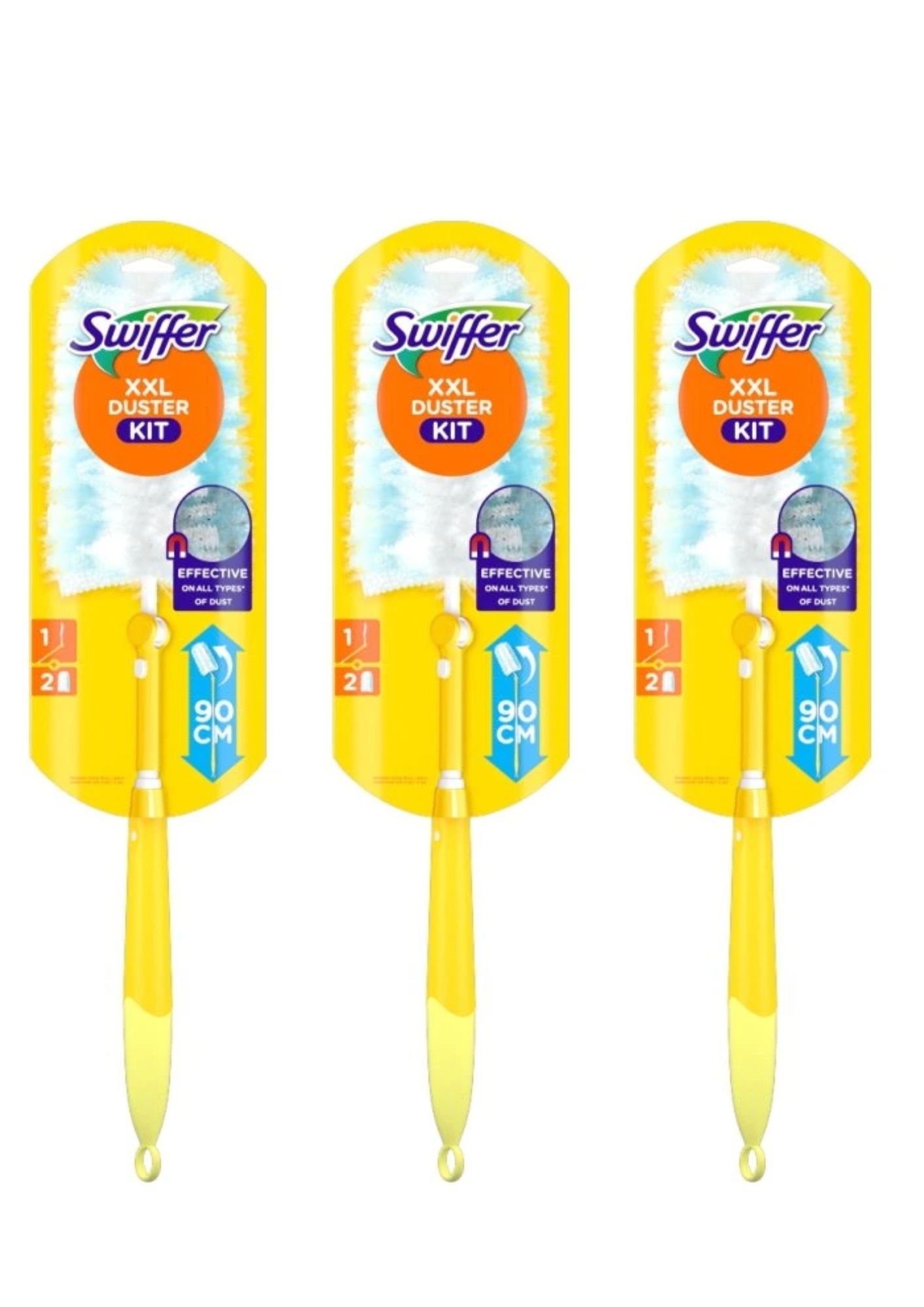 Kit de curățare a prafului Swiffer XXL cu mâner telescopic 3x+ 2 buc.