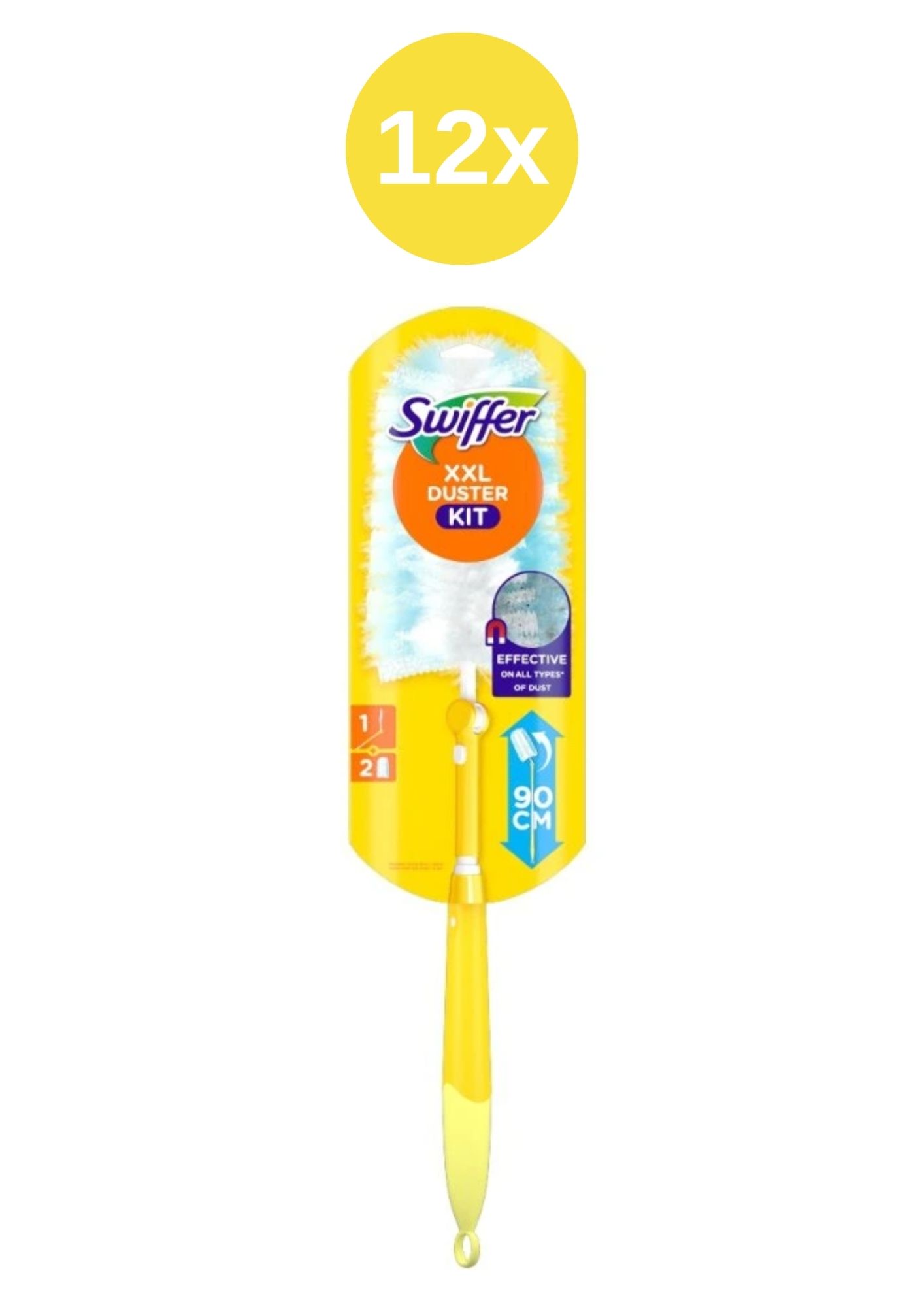 Kit de curățare a prafului Swiffer XXL cu mâner telescopic 12x+ 2 buc.