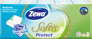 Șervețele de hârtie Zewa Softis Protect cu 4 straturi, 10×9 buc.