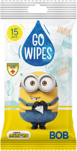Șervețele umede pentru copii Go Wipes cu motivul Minions, 15 buc.