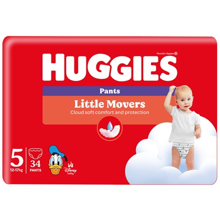 Scutece HUGGIES Little Movers Pants mărimea 5, 34 buc.