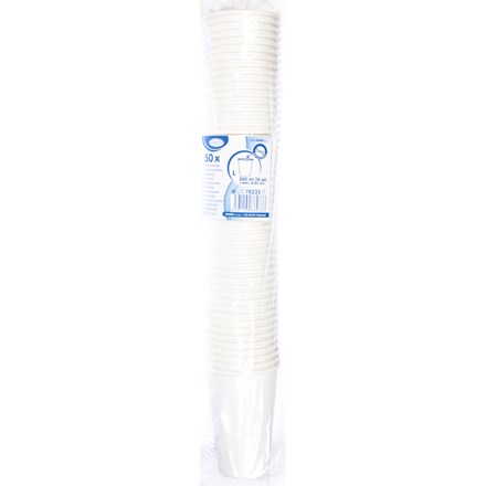 Pahar de hârtie 330 ml alb 50 buc