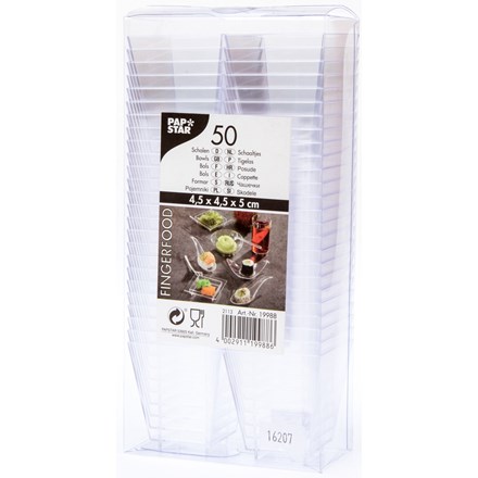 Bol FINGERFOOD Cristal 4,5 x 4,5 x 5 cm 50 buc