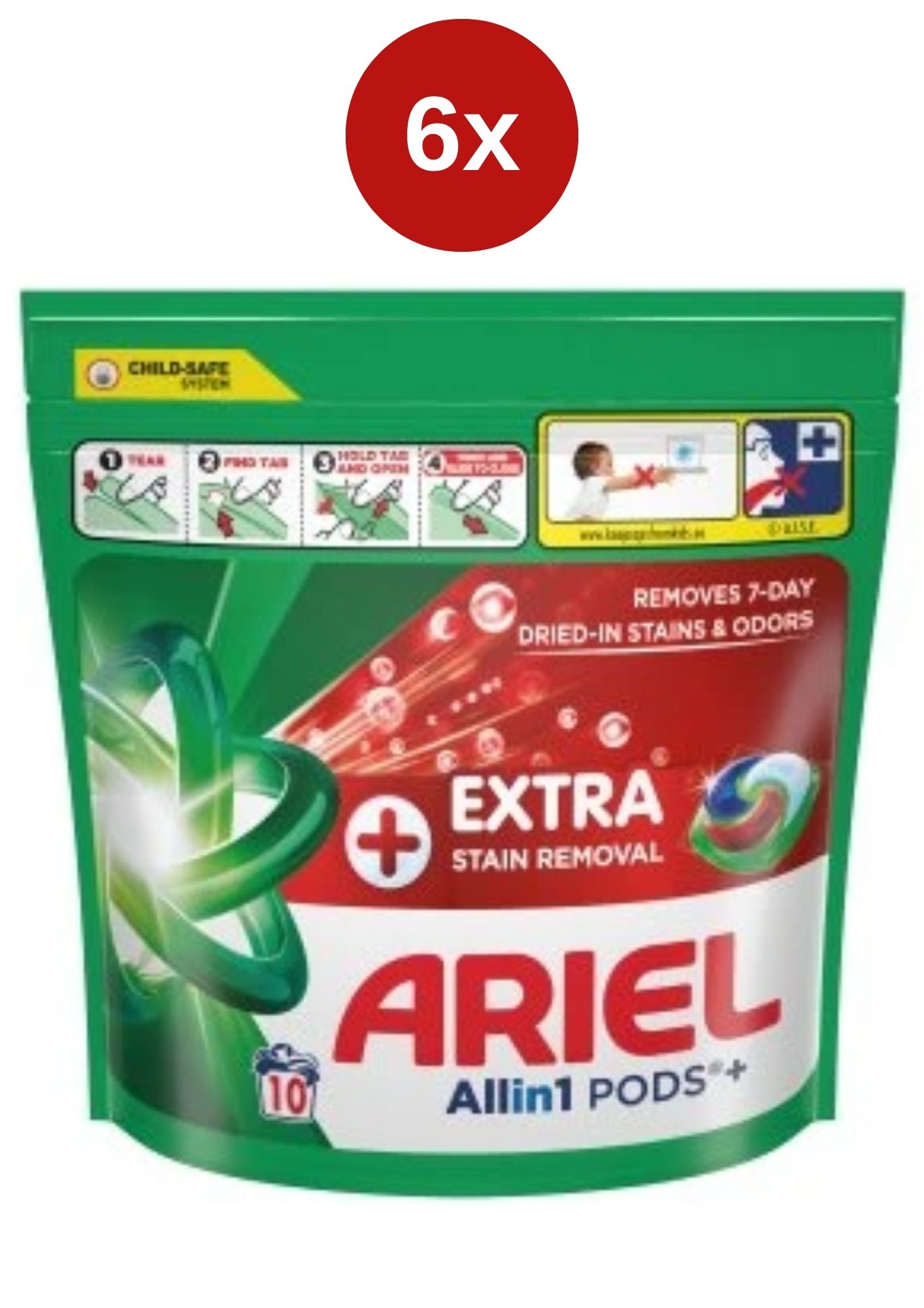 Ariel Pocket 6x (10 buc./pachet) Plus Extra Stain