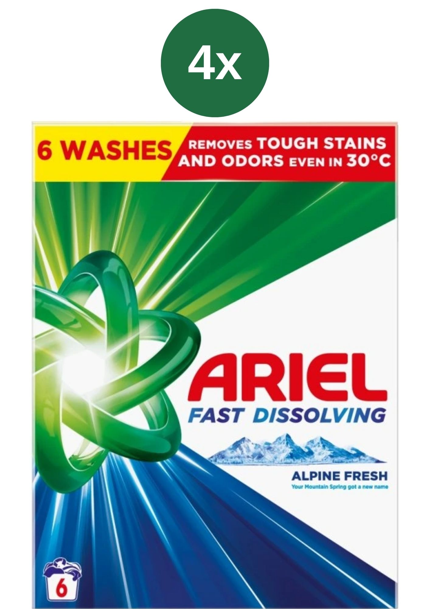 Pudră Ariel Mountain Spring 4x330g/cutie cu 6 bucăți