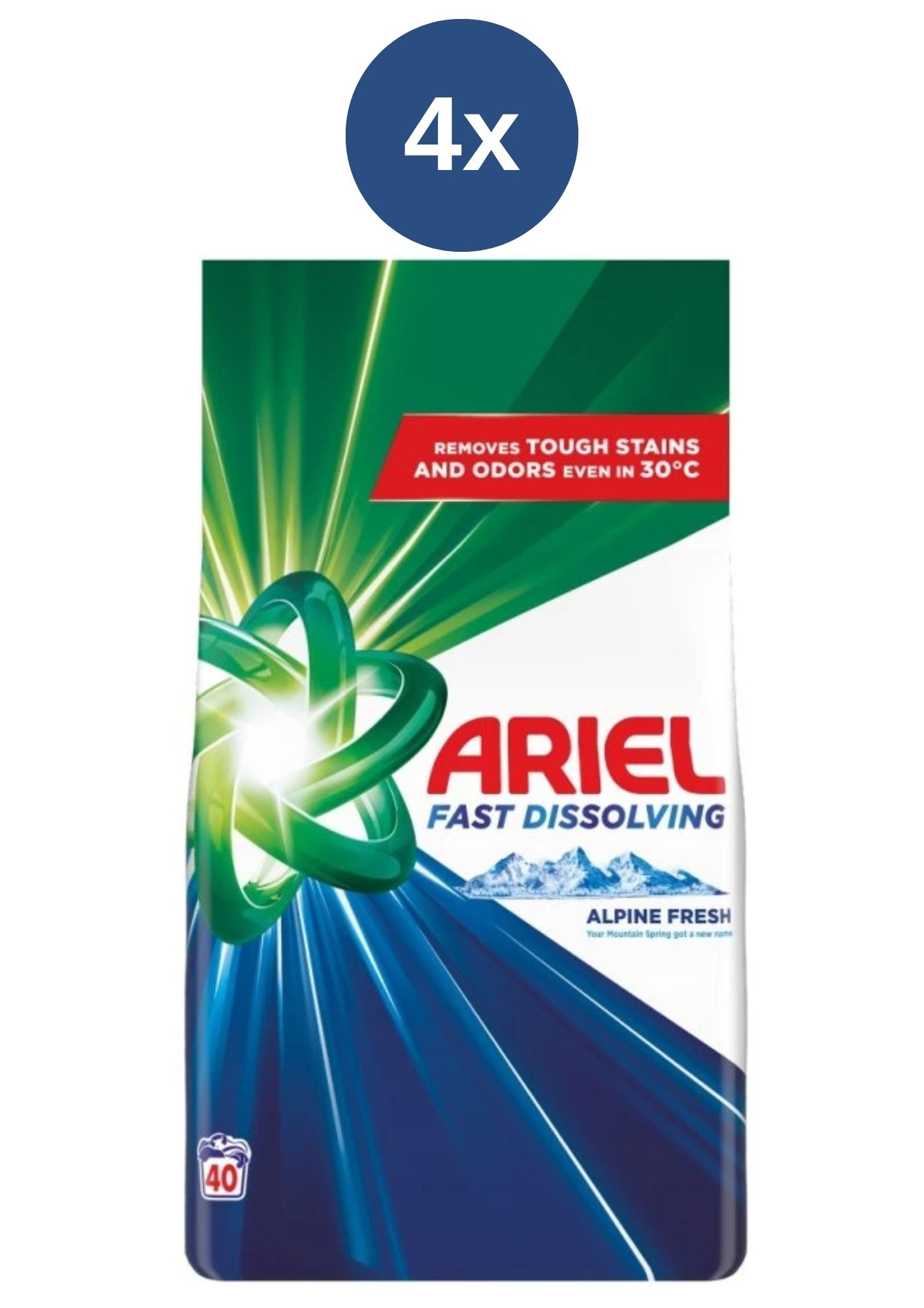 Pudră Ariel Alpine Fresh 4x2.2kg/40 bucăți