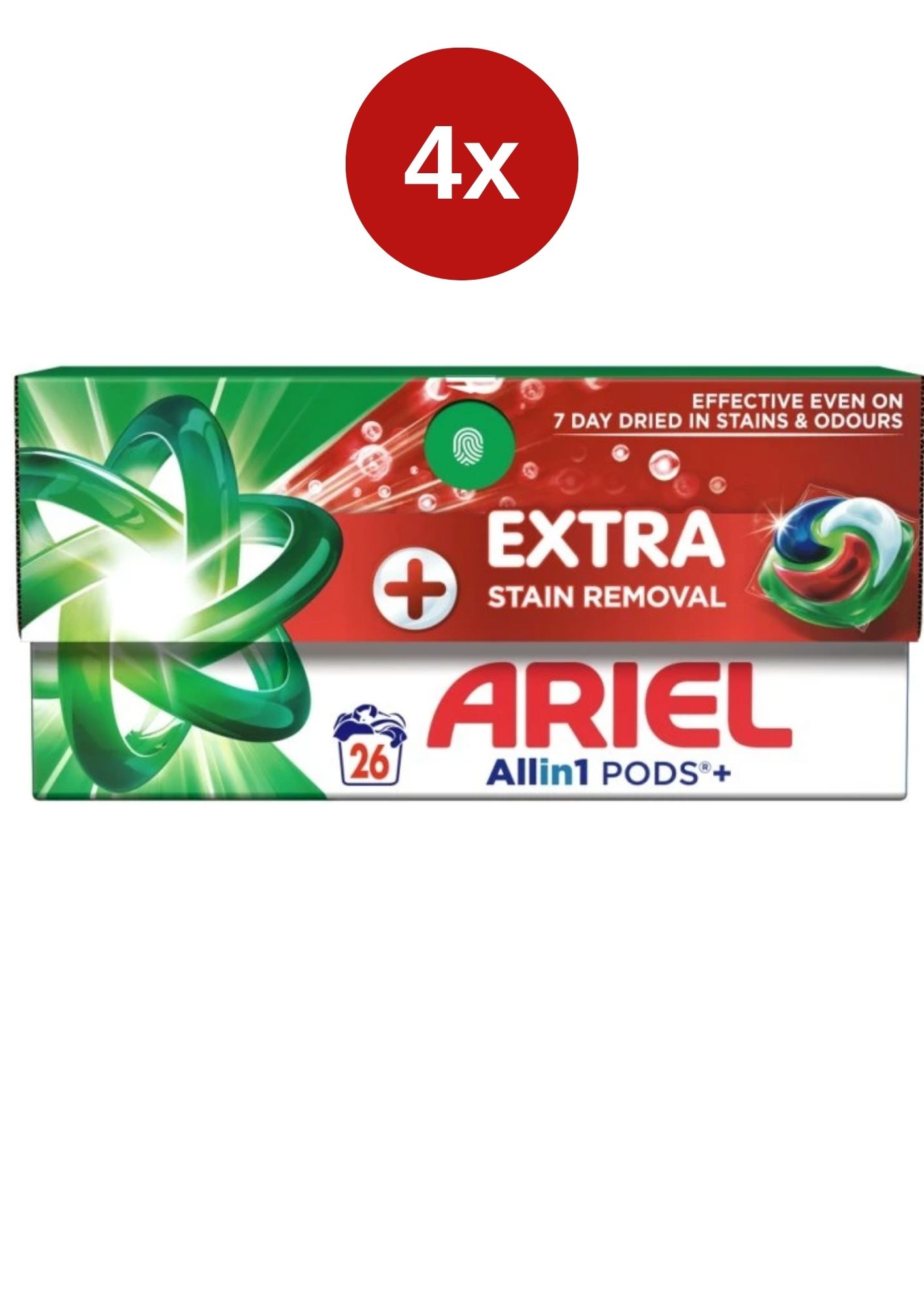 Cutie cu capsule Ariel Plus Extra Clean 4x26 buc