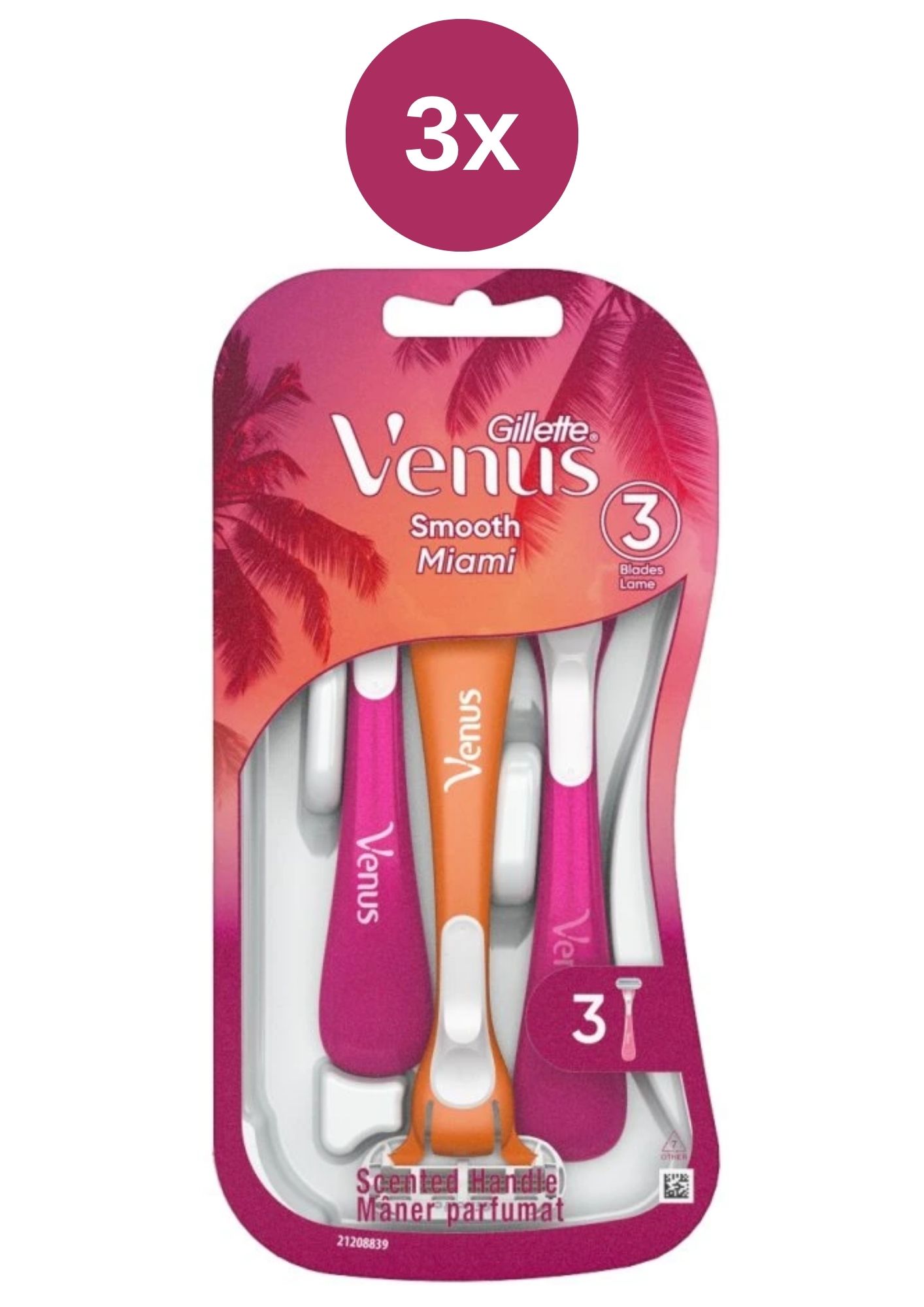 Aparat de ras Gillette Venus Smooth Miami 3x3 bucăți