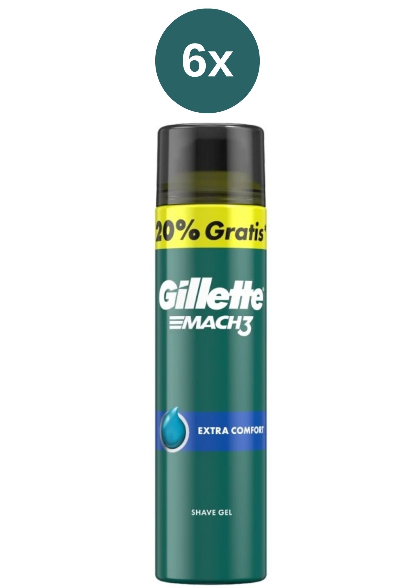 Gillette Mach3 ExtraComfort gel 6x200+40ml