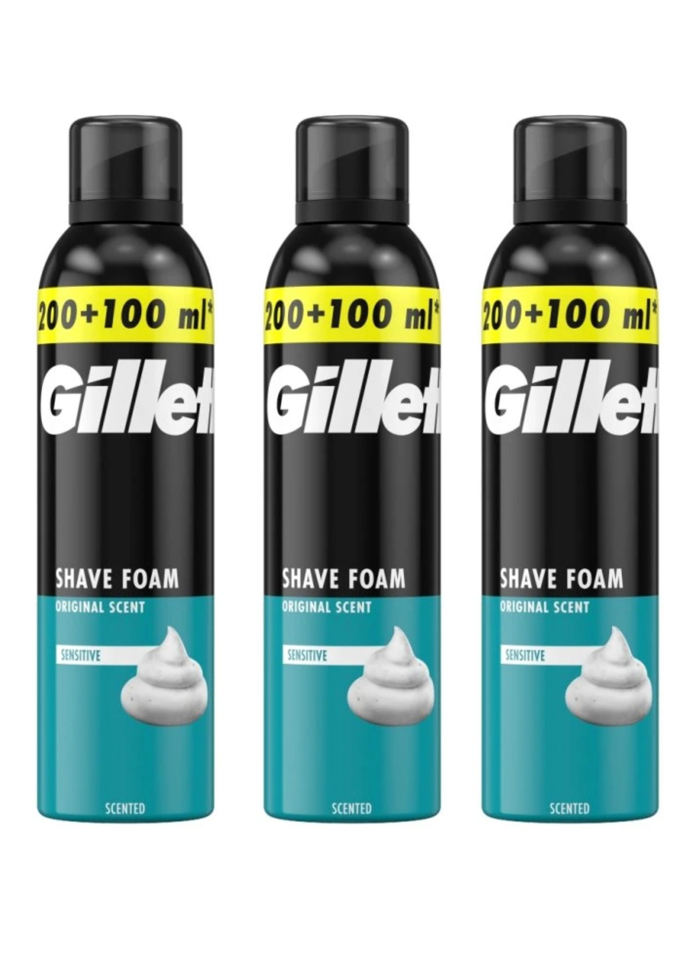 Spumă Gillette 3x200+100ml Sensitive