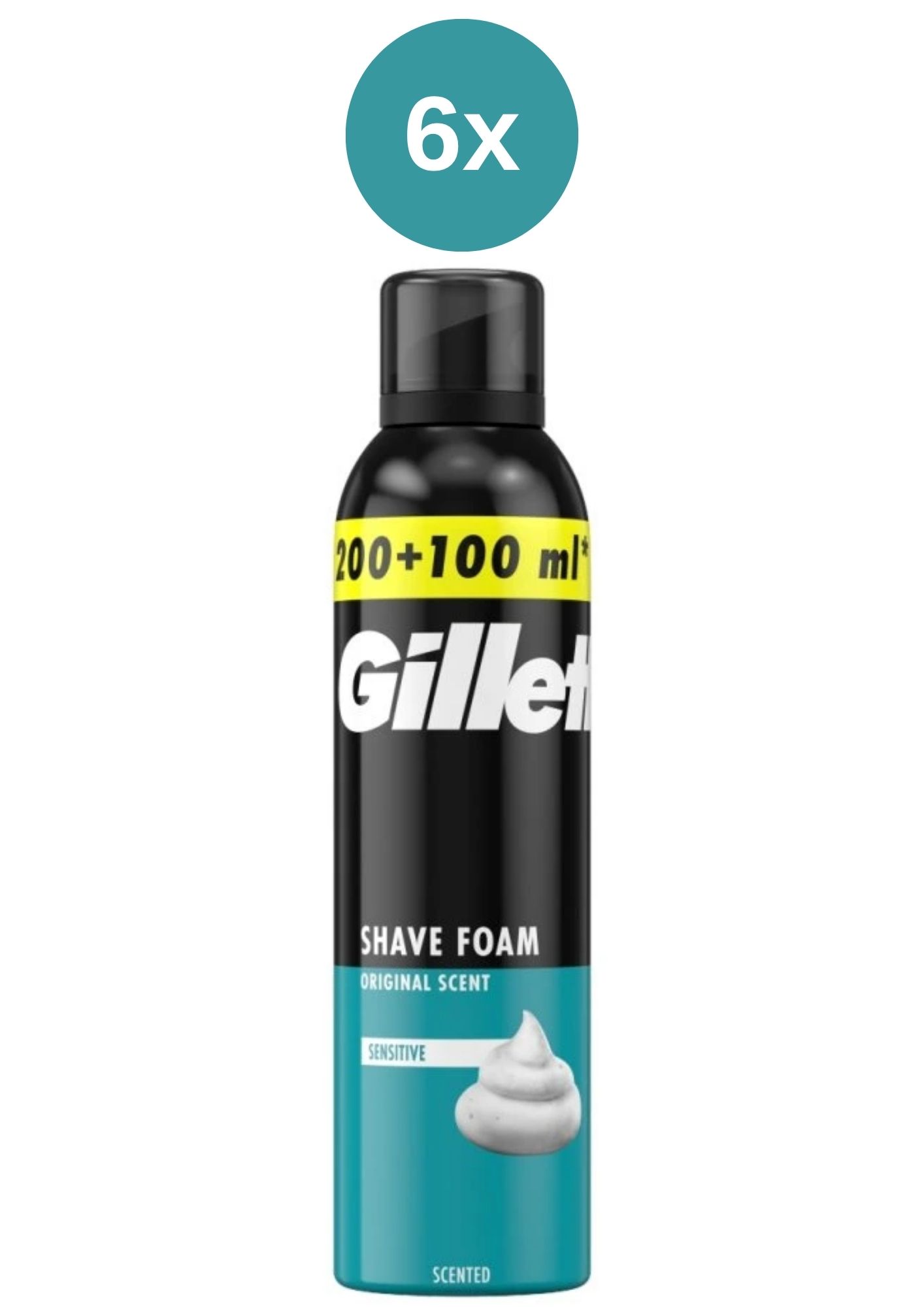 Spumă Gillette 6x200+100ml Sensitive
