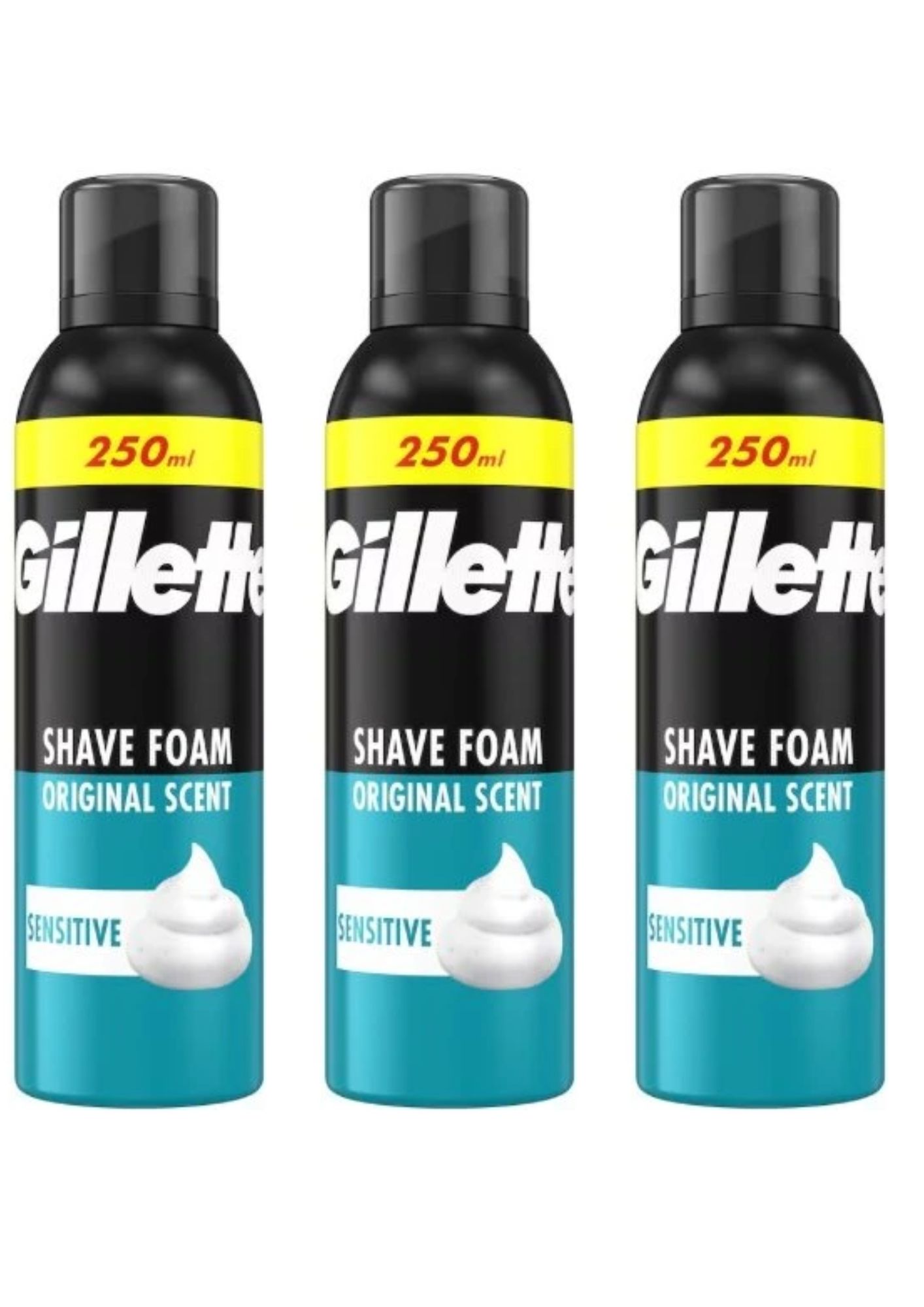 Spumă Gillette 3x250ml Original Sensitive