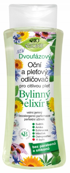 BIONE Demachiant bifazic pentru ochi și față ELIXIR CU PLANTE 255 ml