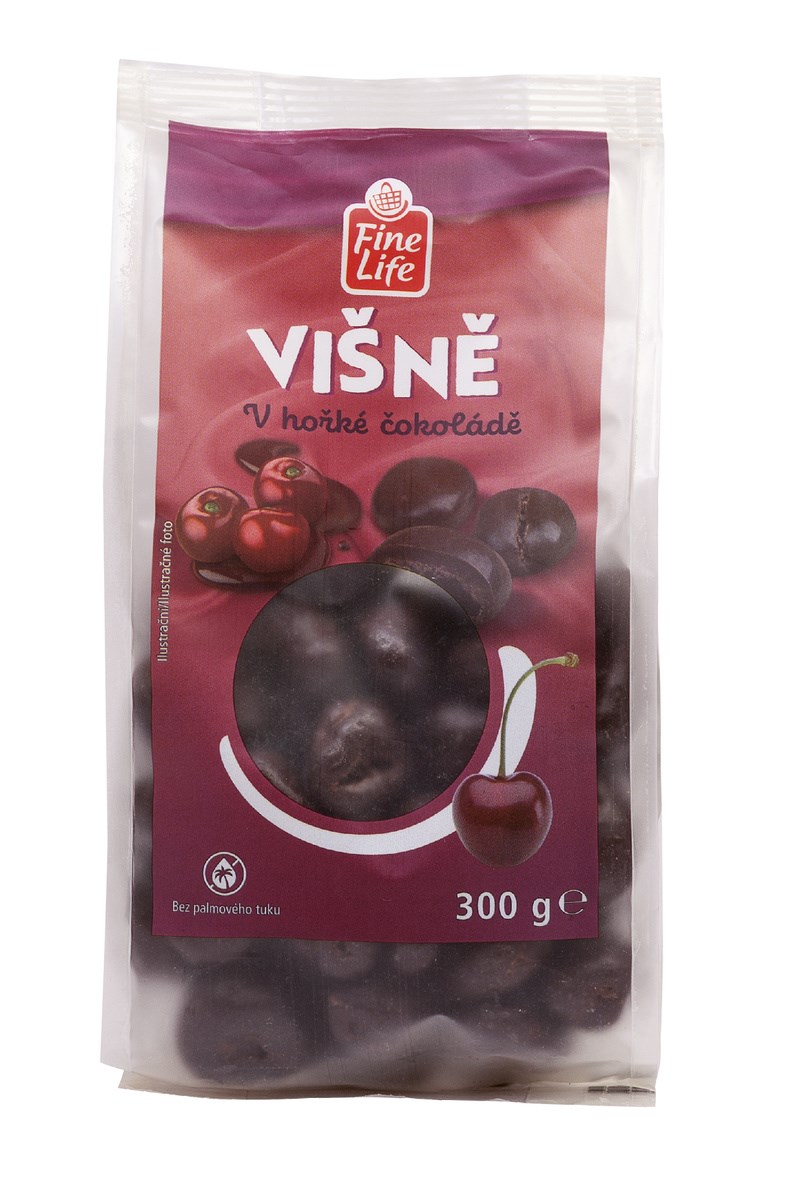 Fine Life Cireșe în ciocolată neagră 300 g