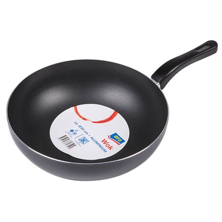 Tigaie wok din aluminiu aro 30 cm neagră 1 buc.