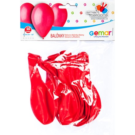 Balon gonflabil GEMAR 26 cm roșu 10 buc