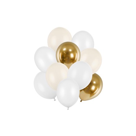 Baloane PARTY DECO Mix de culori crem auriu 27 cm 10 buc