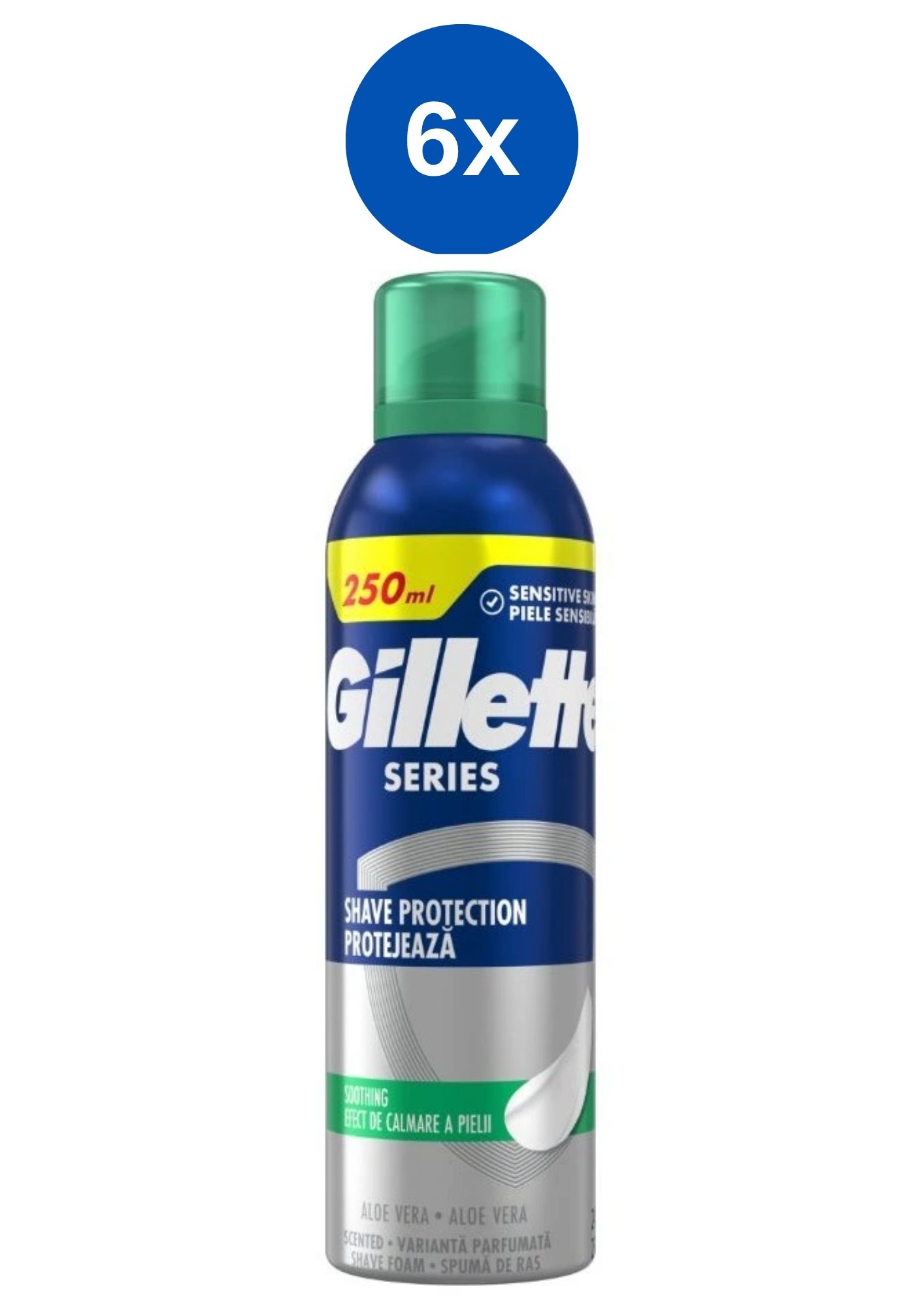 Spumă Gillette Series 6x250ml Sensitive