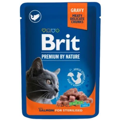 Pliculețe Brit Premium cu somon sterilizat pentru 100g