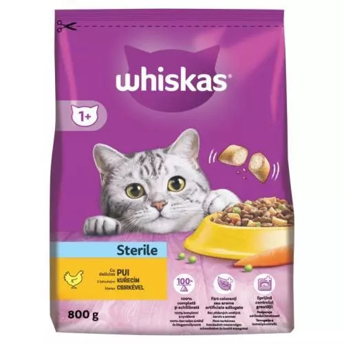 Crochetă sterilă Whiskas cu pui 800g