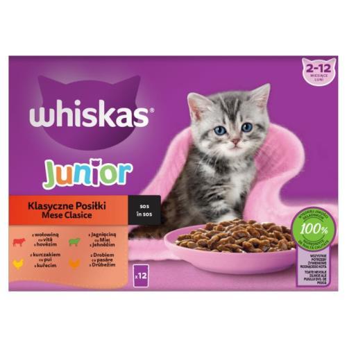 Pliculețe Whiskas MP Junior selecție mixtă de suc @12x85g