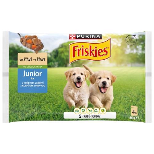 Friskies pliculeț mp junior cu pui și morcov în suc @4x85g
