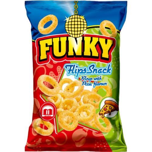 Inele de gustare Funky Flips cu aromă de pizza 80g