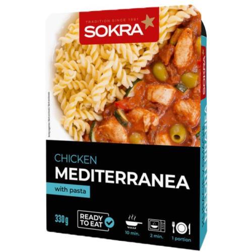 Paste cu pui Sokra in sos mediterranea 330g