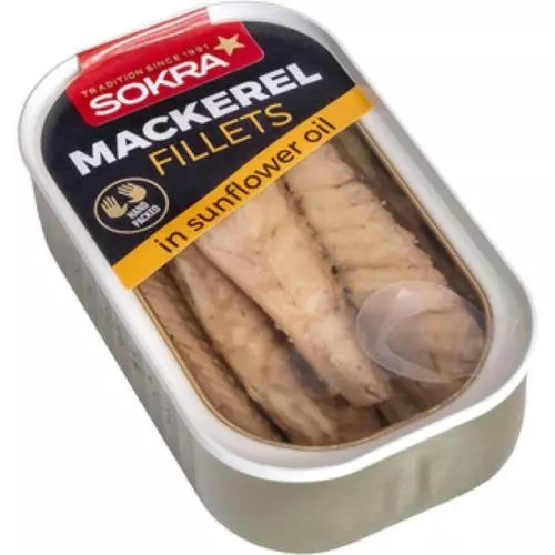 Fileuri de macrou Sokra în ulei de floarea soarelui 115g