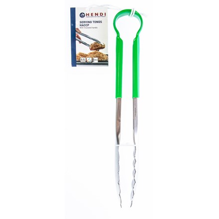Clește de servire HENDI HACCP 25 cm oțel inoxidabil PVC verde 1 buc
