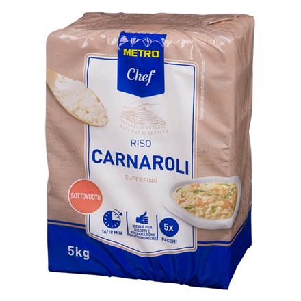 Orez Carnaroli METRO Chef ambalat în vid 5 x 1 kg