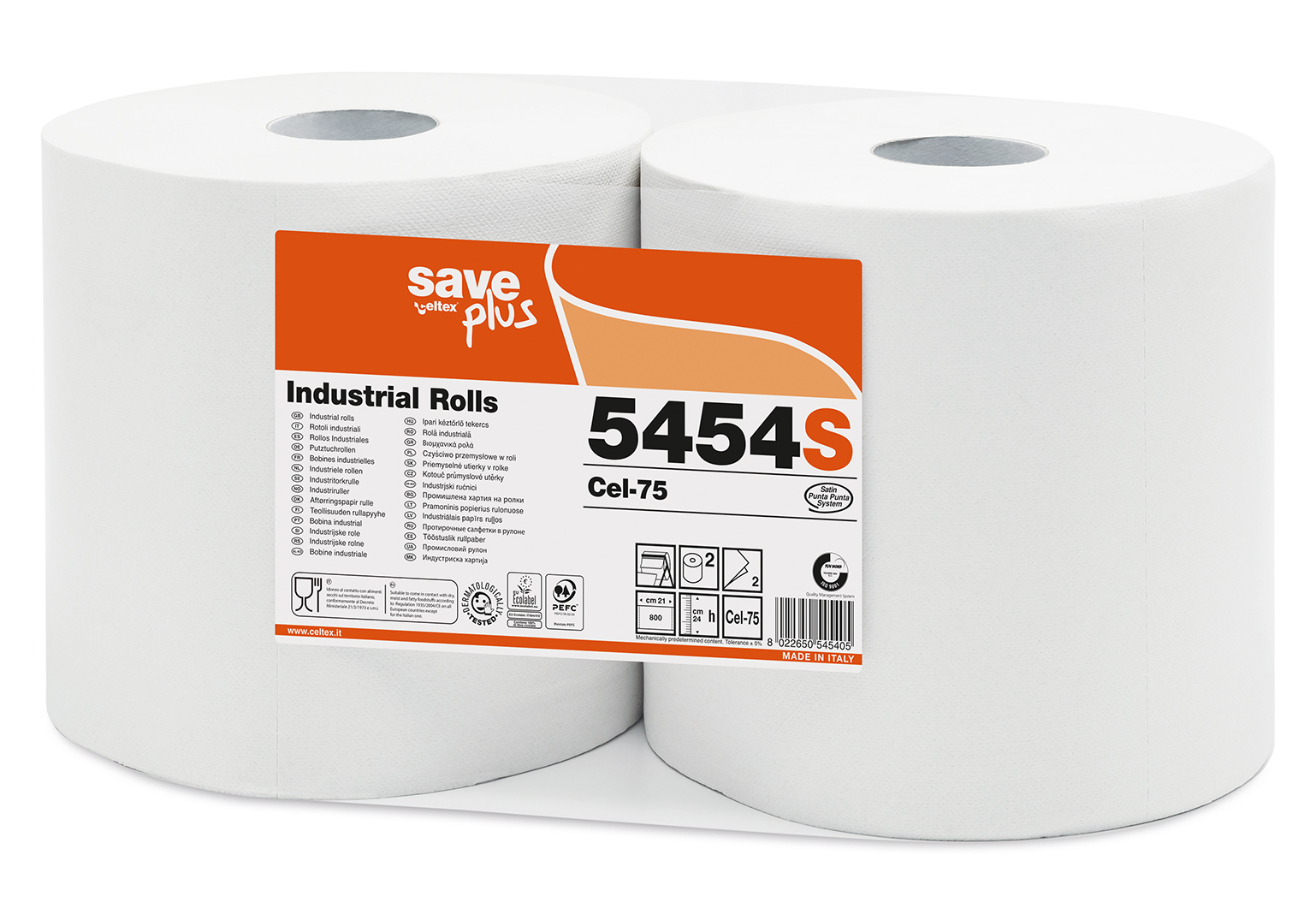 Prosop de hârtie industrial CELTEX S-Plus 800, lățime 24cm - 2 buc