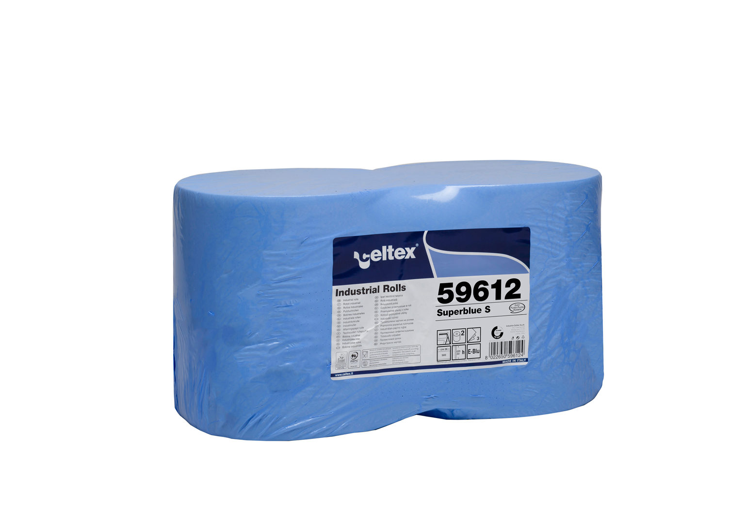 Prosop de hârtie industrial CELTEX SuperBlue S, lățime 22cm, 3 straturi - 2 buc.