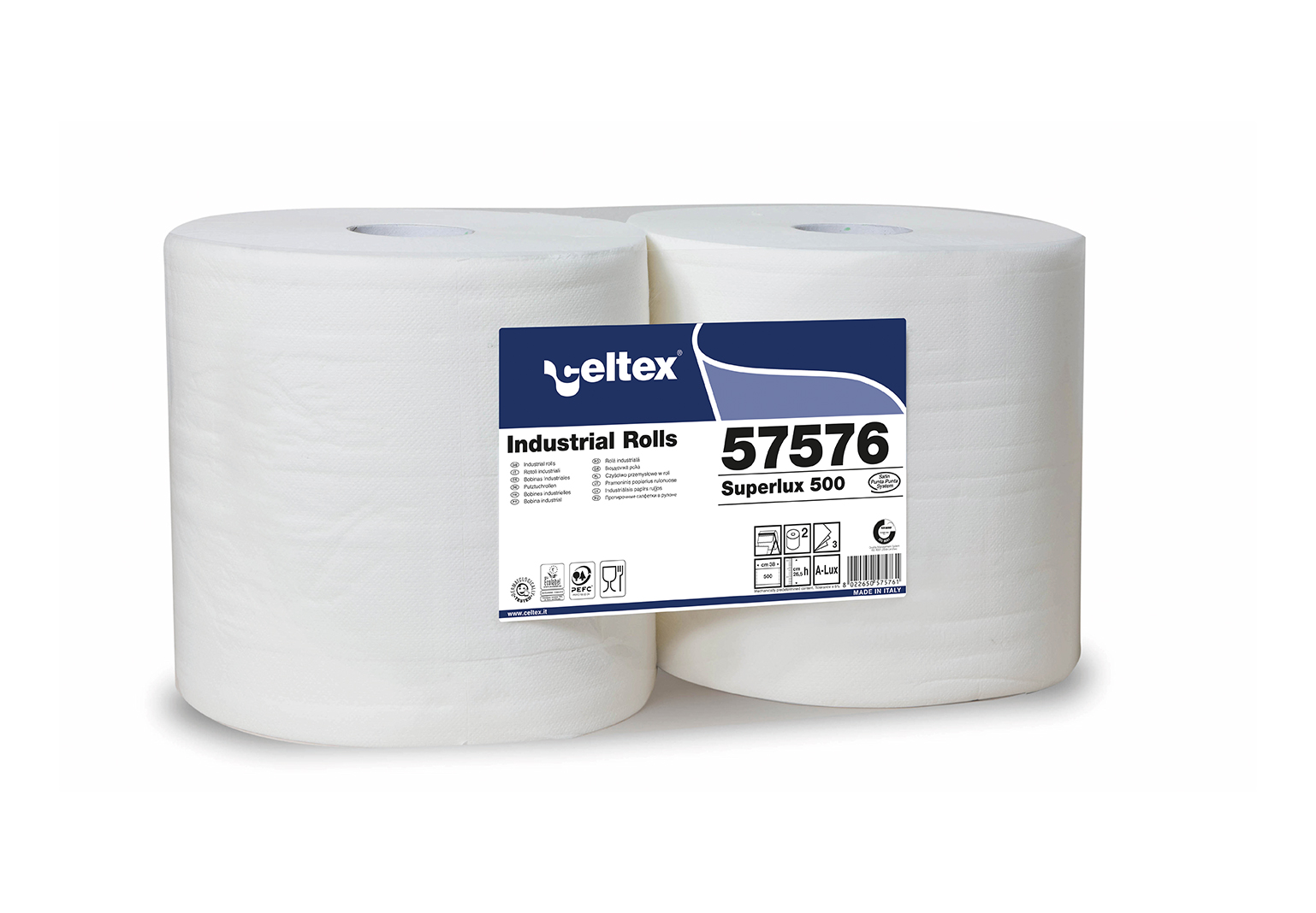 Prosop de hârtie industrial CELTEX Superlux 500, lățime 26,5 cm, 3 straturi - 2 buc.