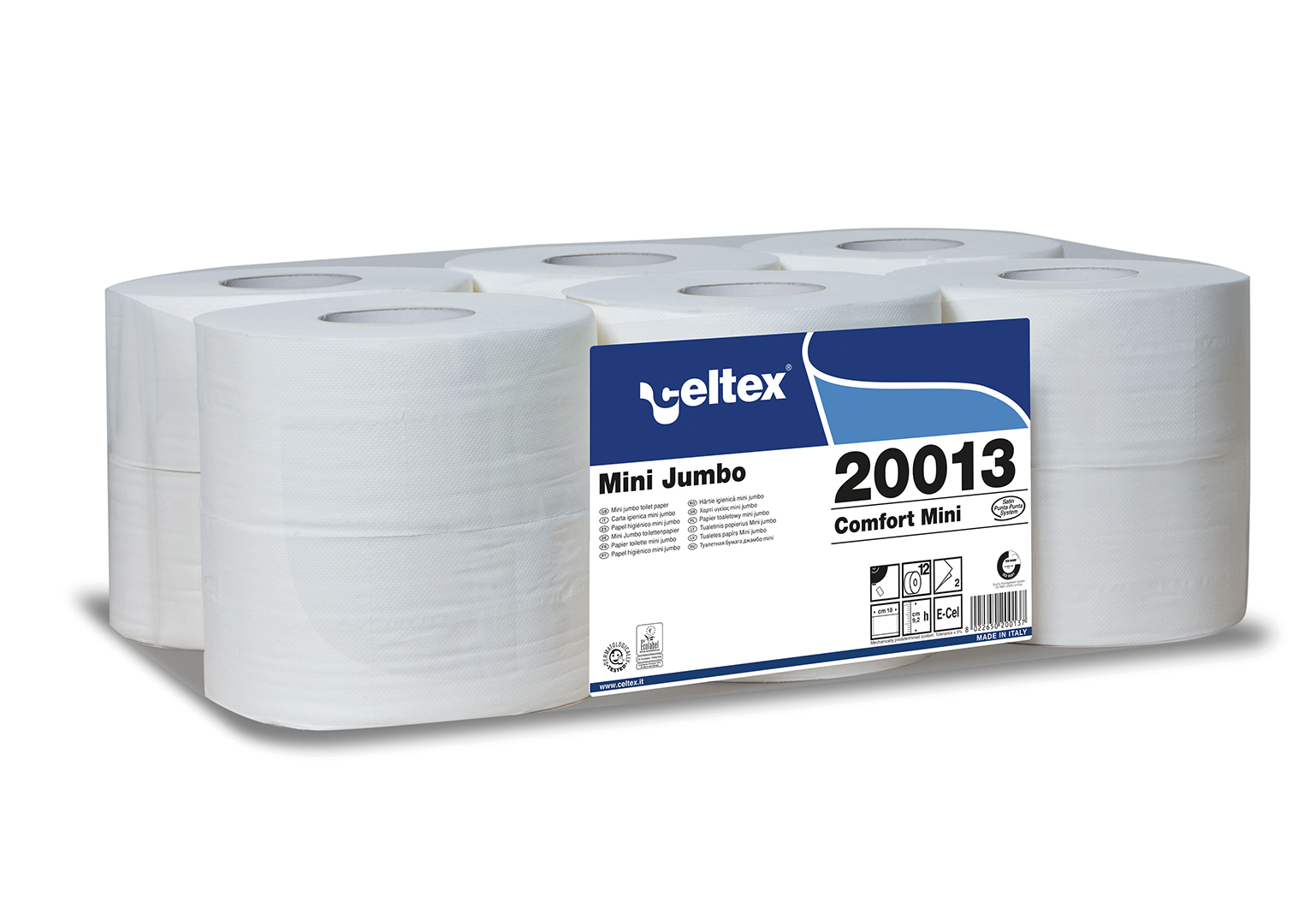 Hârtie igienică Mini Jumbo CELTEX Comfort 2 straturi - 12 buc