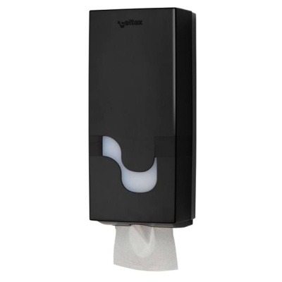 Dispenser Celtex pentru hârtie igienică pliată, plastic negru