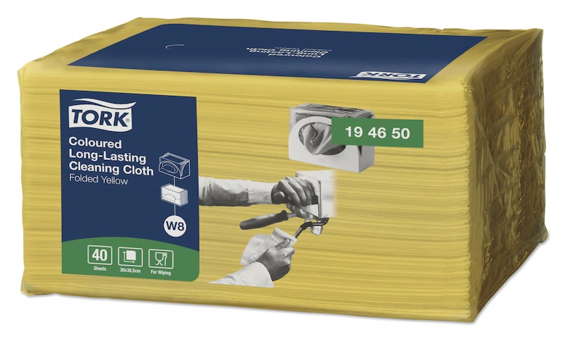 Material textil nețesut Tork Premium în versiune pliată - galben 40 buc