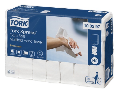 Prosoape de hârtie pliate TORK Xpress PREMIUM Extra Soft albe TAD H2 - 1 pachet