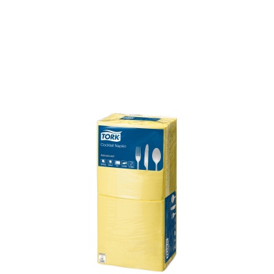 Șervețele de hârtie TORK cu 2 straturi 24x24cm galbene - 200 buc