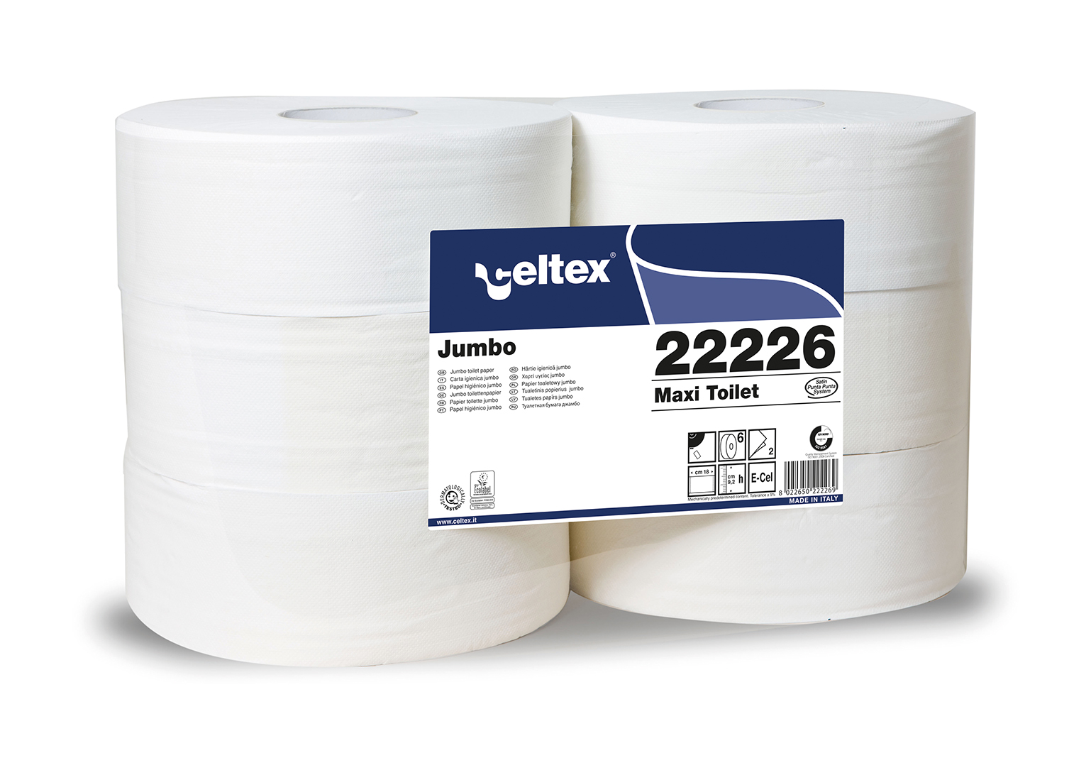 Hârtie igienică Jumbo rolă CELTEX Lux Maxi 2 straturi - 6 bucăți